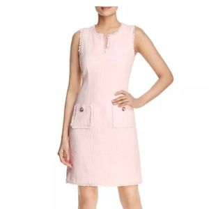 NWOT Karl Lagerfeld Tweed Pink Midi Dress Size 14